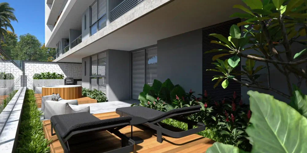 103 - Deck Externo com SPA + Jardineira - Vista Nascente