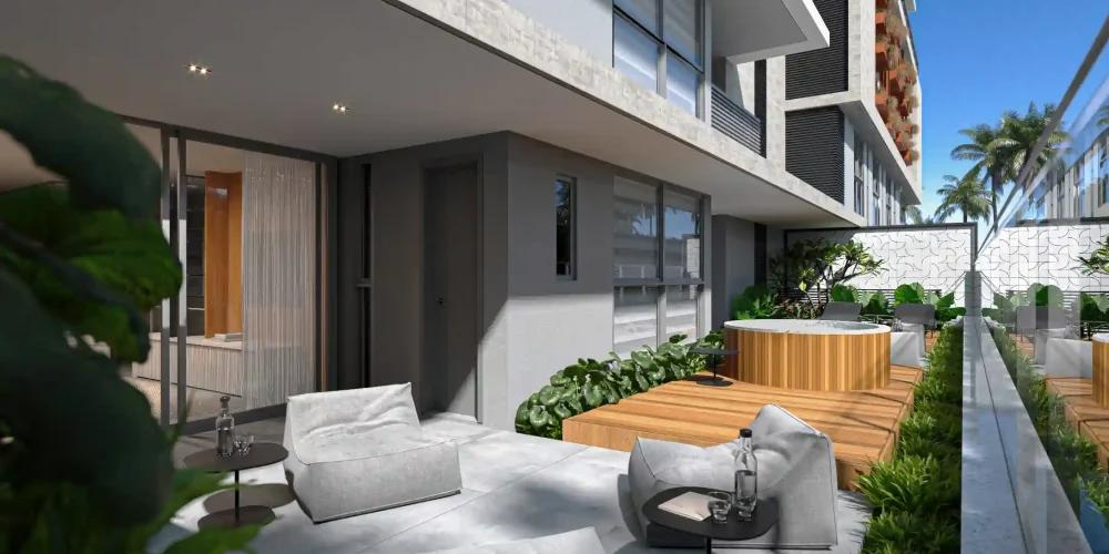 103 - Deck Externo com SPA + Jardineira - Vista Oeste